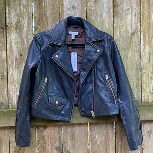 Topshop real leather Moto Jacket Size 8